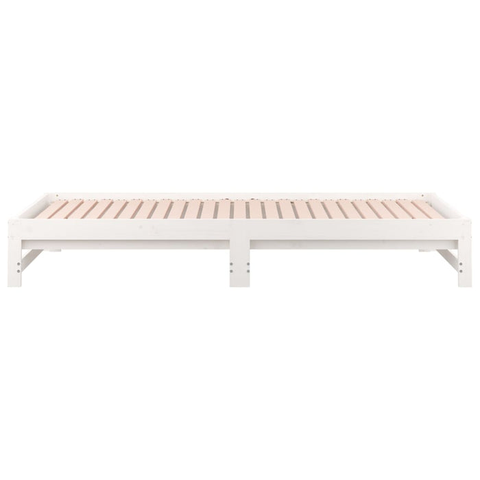 Pat de zi extensibil, alb, 2x(80x200) cm, lemn masiv de pin - WALTI WALTI