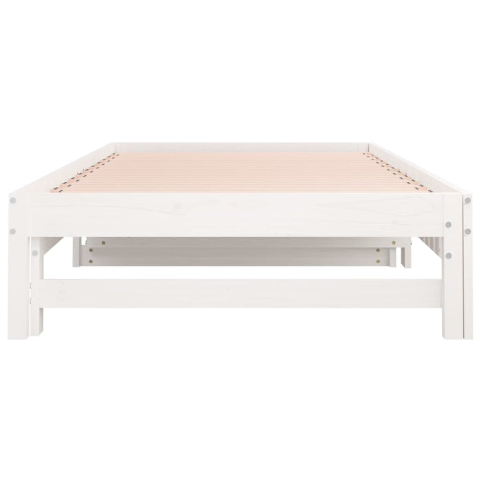 Pat de zi extensibil, alb, 2x(80x200) cm, lemn masiv de pin - WALTI WALTI