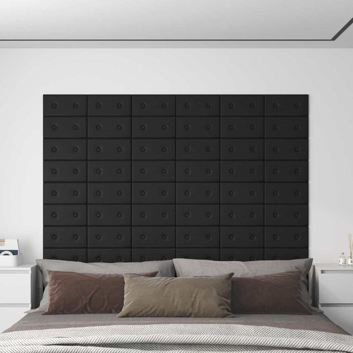 Tăblie de Pat pentru Perete 12 pcs Negru 30 x 15 cm - WALTI WALTI