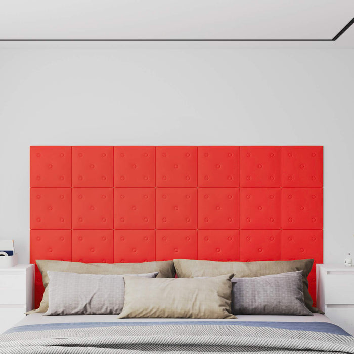 Tăblie de Pat pentru Perete 12 pcs Roșu 30 x 30 cm WALTI