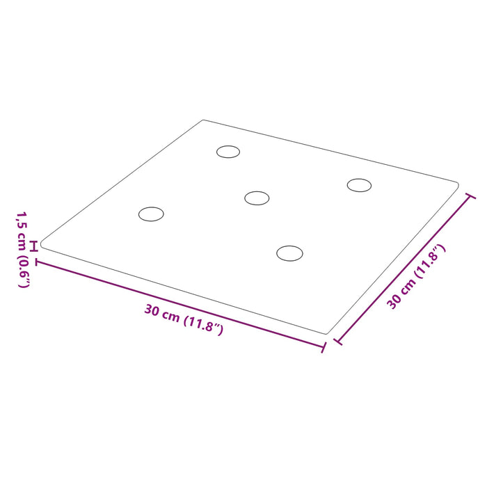 Tăblie de Pat pentru Perete 12 pcs Roșu 30 x 30 cm WALTI