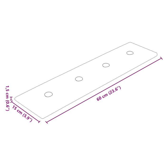 Tăblie de Pat pentru Perete 12 pcs Cappuccino 60 x 15 cm WALTI