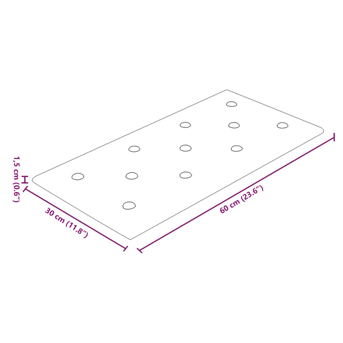 Tăblie de Pat pentru Perete 12 pcs Cappuccino 60 x 30 cm WALTI