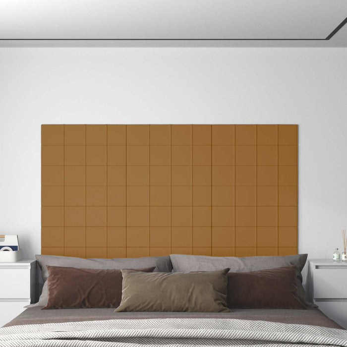 Tăblie de Pat pentru Perete 12 pcs Maro 60 x 15 cm Catifea WALTI