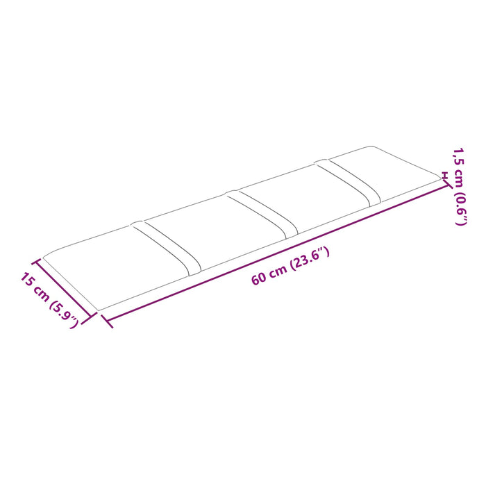 Tăblie de Pat pentru Perete 12 pcs Maro 60 x 15 cm Catifea WALTI