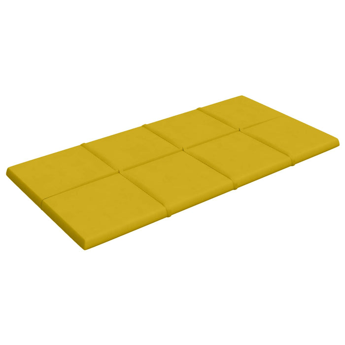 Tăblie de Pat pentru Perete 12 pcs Galben 60 x 30 cm Catifea WALTI
