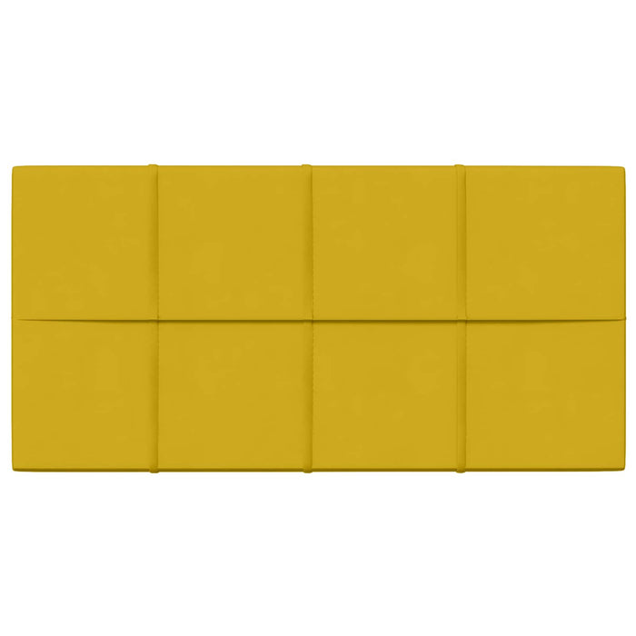 Tăblie de Pat pentru Perete 12 pcs Galben 60 x 30 cm Catifea WALTI