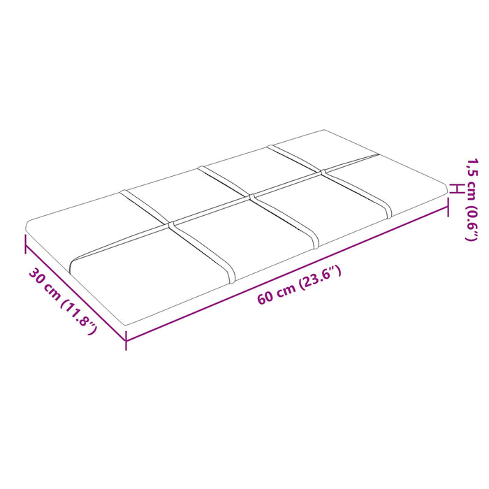 Tăblie de Pat pentru Perete 12 pcs Galben 60 x 30 cm Catifea WALTI