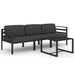 Set mobilier de grădină cu perne, 4 piese, antracit, aluminiu - WALTI WALTI