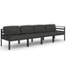 Set mobilier de grădină cu perne, 4 piese, antracit, aluminiu - WALTI WALTI