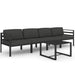 Set mobilier de grădină cu perne, 5 piese, antracit, aluminiu - WALTI WALTI