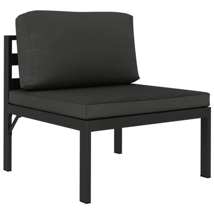 Set mobilier de grădină cu perne, 5 piese, antracit, aluminiu - WALTI WALTI