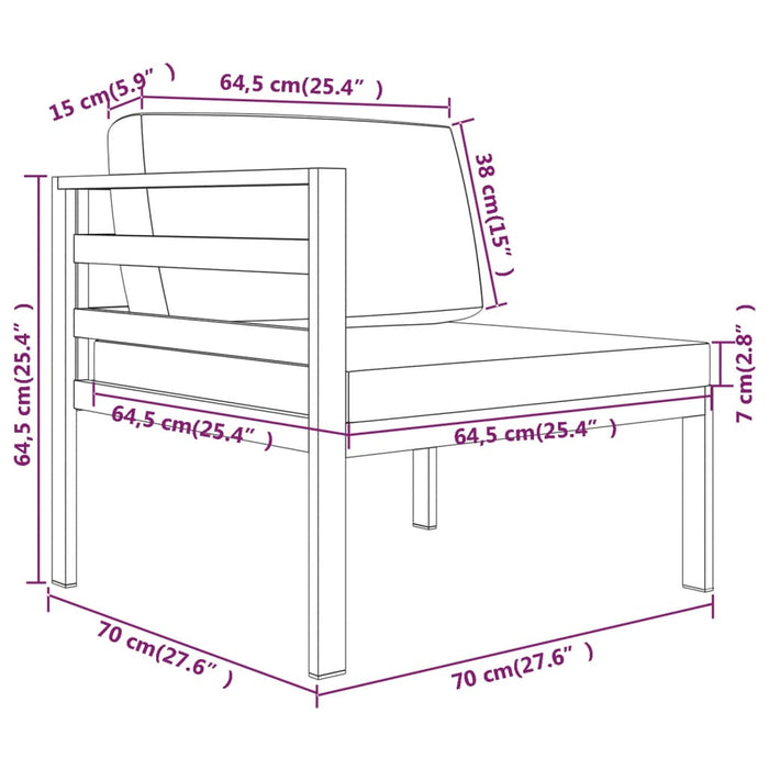 Set mobilier de grădină cu perne, 5 piese, antracit, aluminiu - WALTI WALTI