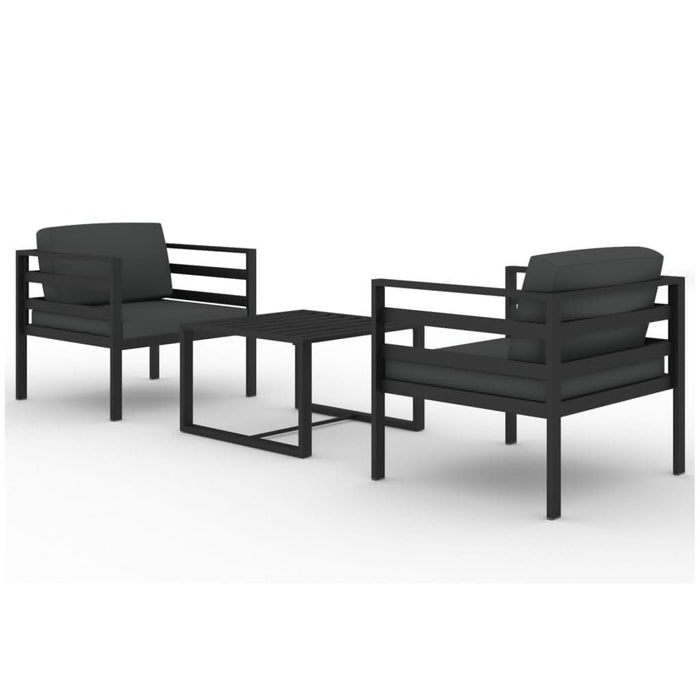 Set mobilier de grădină cu perne, 3 piese, antracit, aluminiu - WALTI WALTI
