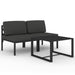 Set mobilier de grădină cu perne, 3 piese, antracit, aluminiu - WALTI WALTI