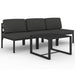 Set mobilier de grădină cu perne, 4 piese, antracit, aluminiu - WALTI WALTI