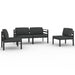 Set mobilier de grădină cu perne, 4 piese, antracit, aluminiu - WALTI WALTI