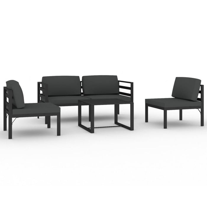 Set mobilier de grădină cu perne, 5 piese, antracit, aluminiu - WALTI WALTI