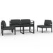 Set mobilier de grădină cu perne, 5 piese, antracit, aluminiu - WALTI WALTI