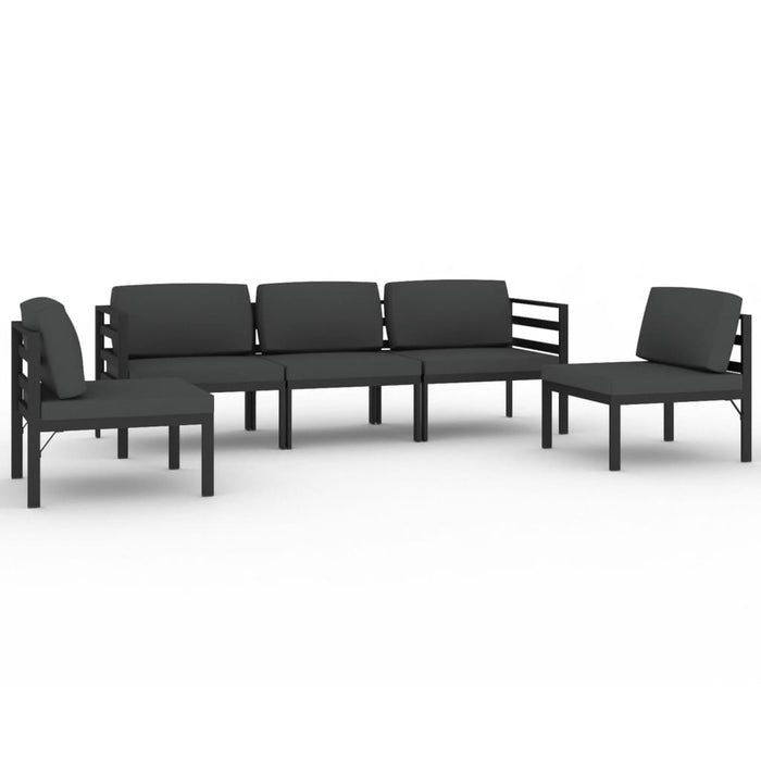 Set mobilier de grădină cu perne, 5 piese, antracit, aluminiu - WALTI WALTI