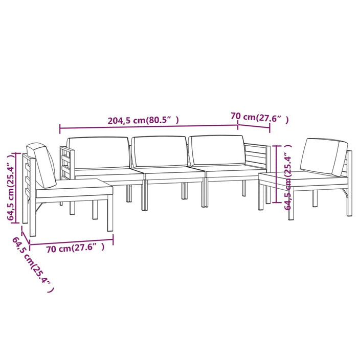Set mobilier de grădină cu perne, 5 piese, antracit, aluminiu - WALTI WALTI