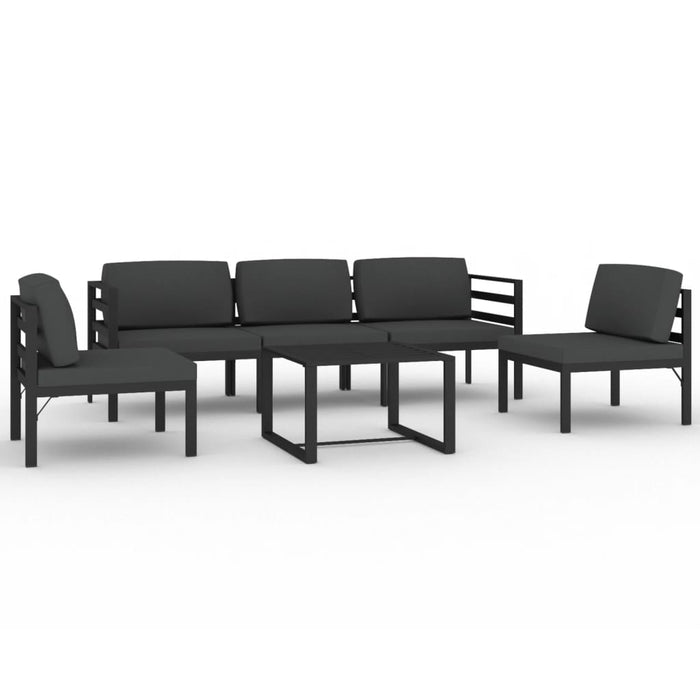 Set mobilier de grădină cu perne, 6 piese, antracit, aluminiu - WALTI WALTI