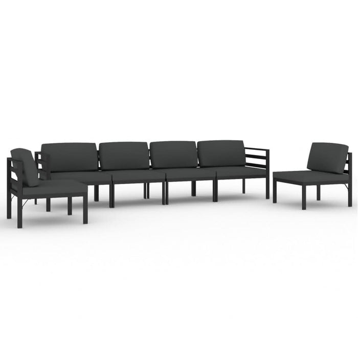 Set mobilier de grădină cu perne, 6 piese, antracit, aluminiu - WALTI WALTI