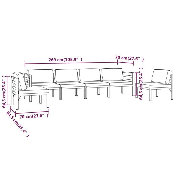 Set mobilier de grădină cu perne, 6 piese, antracit, aluminiu - WALTI WALTI