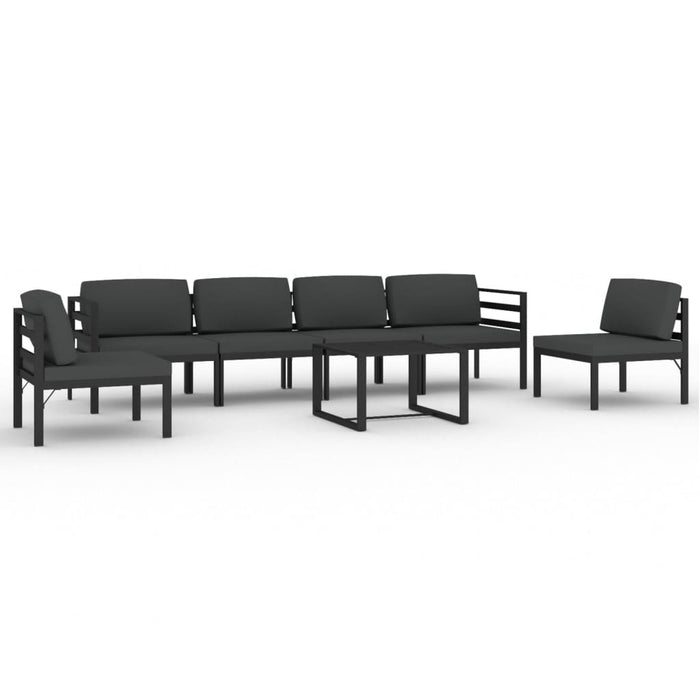 Set mobilier de grădină cu perne, 7 piese, antracit, aluminiu - WALTI WALTI