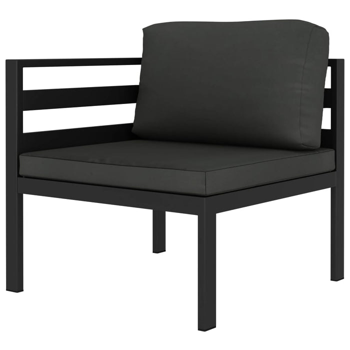 Set mobilier de grădină cu perne, 7 piese, antracit, aluminiu - WALTI WALTI