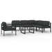 Set mobilier de grădină cu perne, 7 piese, antracit, aluminiu - WALTI WALTI