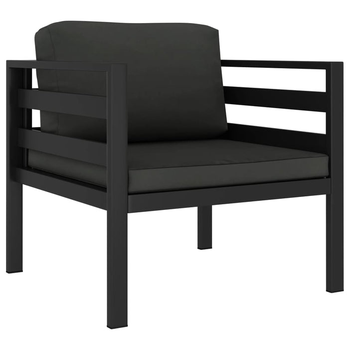 Set mobilier de grădină cu perne, 7 piese, antracit, aluminiu - WALTI WALTI
