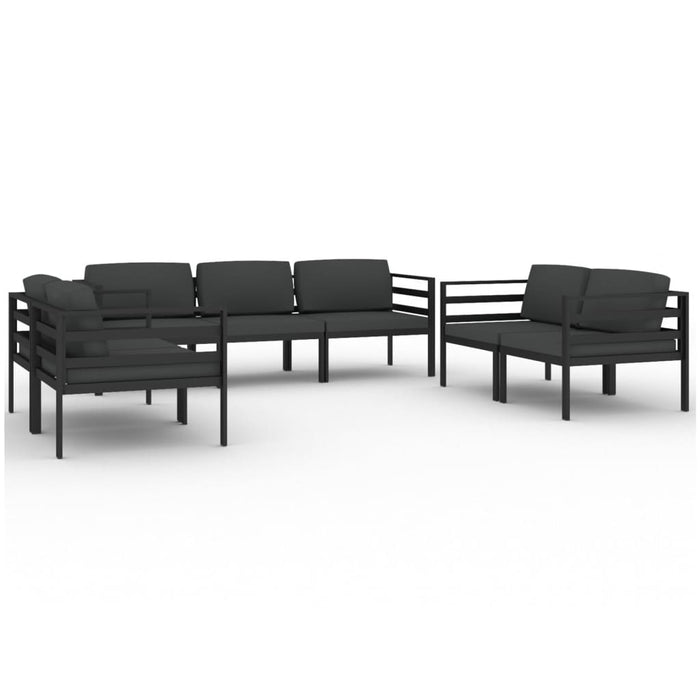 Set mobilier de grădină cu perne, 7 piese, antracit, aluminiu - WALTI WALTI