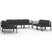 Set mobilier de grădină cu perne, 7 piese, antracit, aluminiu - WALTI WALTI
