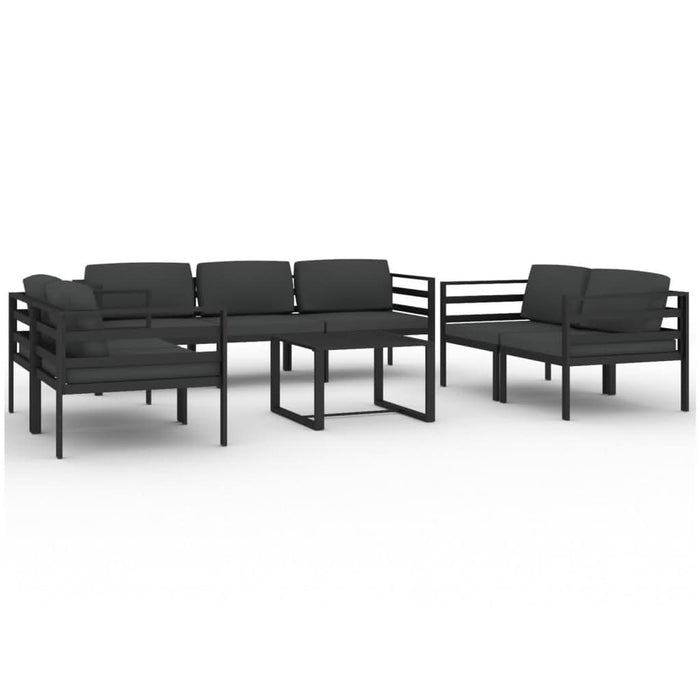 Set mobilier de grădină cu perne, 8 piese, antracit, aluminiu - WALTI WALTI