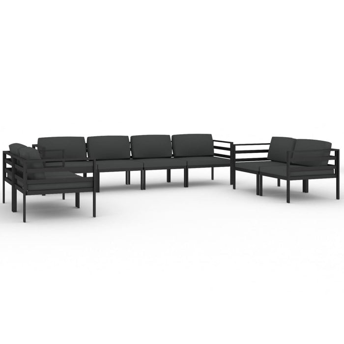 Set mobilier de grădină cu perne, 8 piese, antracit, aluminiu - WALTI WALTI