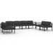 Set mobilier de grădină cu perne, 8 piese, antracit, aluminiu - WALTI WALTI