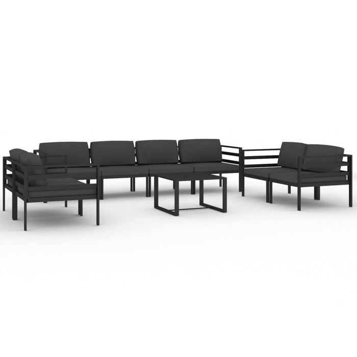 Set mobilier de grădină cu perne, 9 piese, antracit, aluminiu - WALTI WALTI