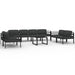 Set mobilier de grădină cu perne, 9 piese, antracit, aluminiu - WALTI WALTI