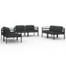 Set mobilier de grădină cu perne, 6 piese, antracit, aluminiu - WALTI WALTI