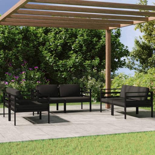 Set mobilier de grădină cu perne, 6 piese, antracit, aluminiu - WALTI WALTI