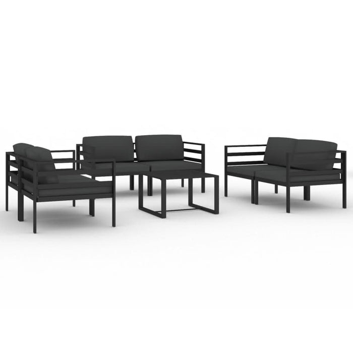 Set mobilier de grădină cu perne, 7 piese, antracit, aluminiu - WALTI WALTI