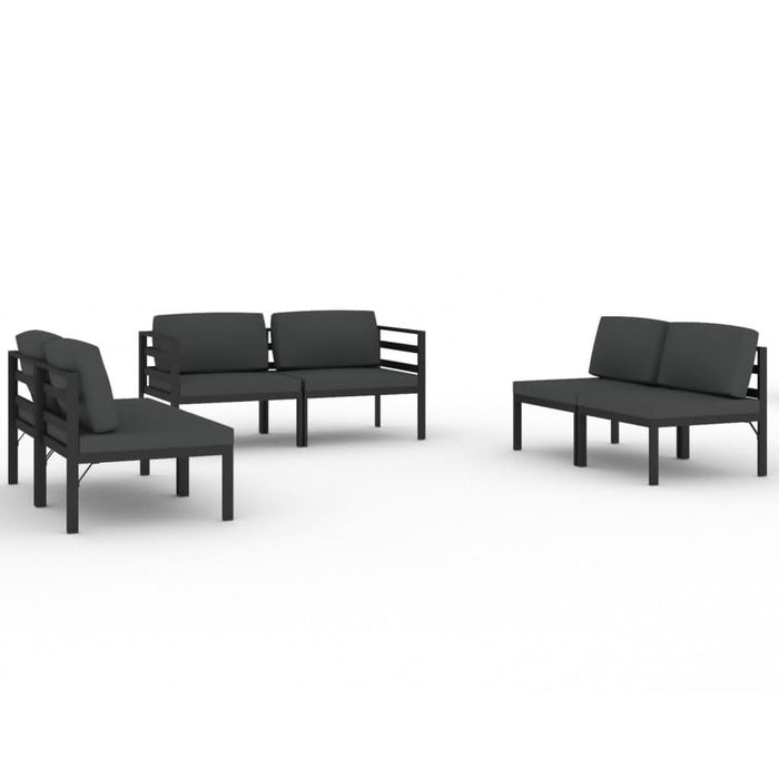 Set mobilier de grădină cu perne, 6 piese, antracit, aluminiu - WALTI WALTI
