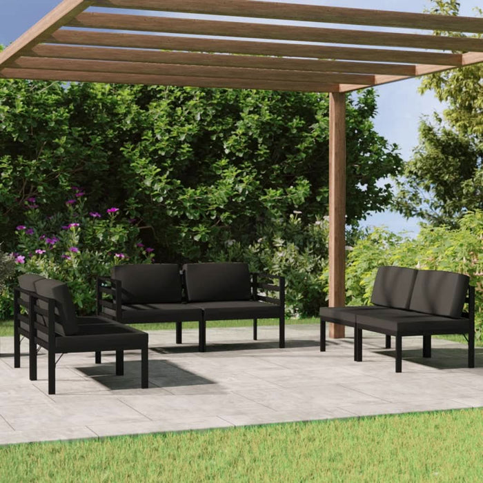 Set mobilier de grădină cu perne, 6 piese, antracit, aluminiu - WALTI WALTI