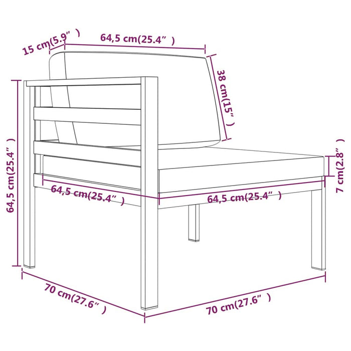 Set mobilier de grădină cu perne, 6 piese, antracit, aluminiu - WALTI WALTI
