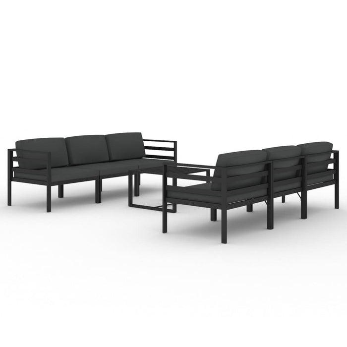 Set mobilier de grădină cu perne, 7 piese, antracit, aluminiu - WALTI WALTI