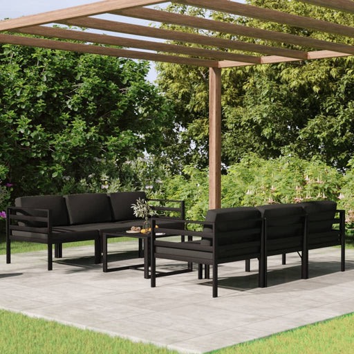 Set mobilier de grădină cu perne, 7 piese, antracit, aluminiu - WALTI WALTI
