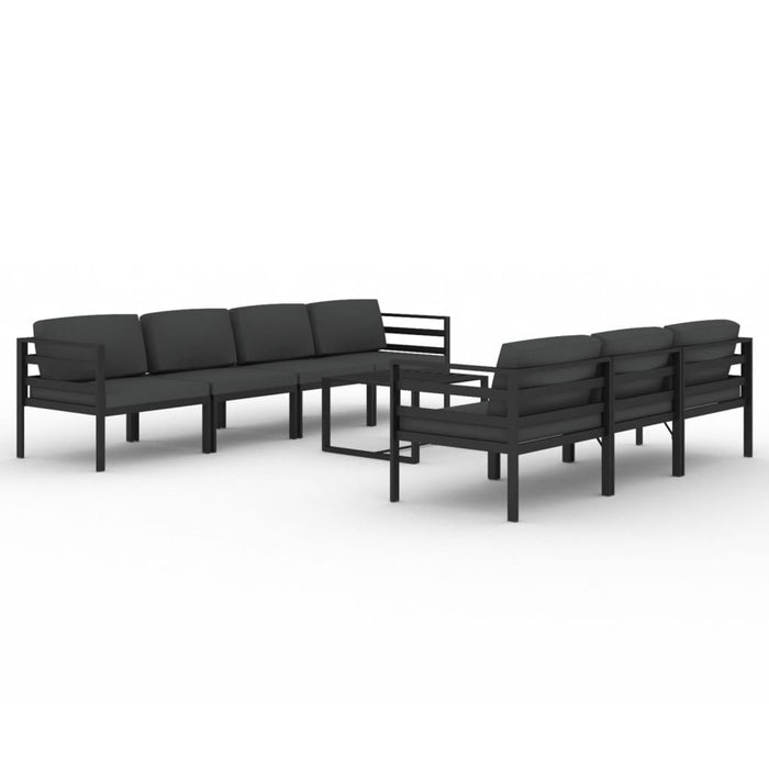 Set mobilier de grădină cu perne, 8 piese, antracit, aluminiu - WALTI WALTI