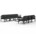 Set mobilier de grădină cu perne, 8 piese, antracit, aluminiu - WALTI WALTI