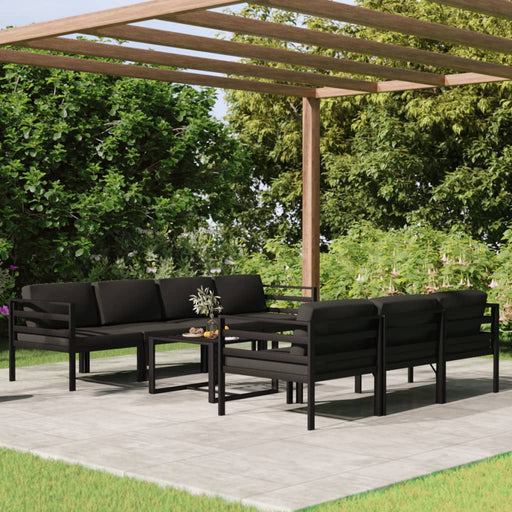 Set mobilier de grădină cu perne, 8 piese, antracit, aluminiu - WALTI WALTI